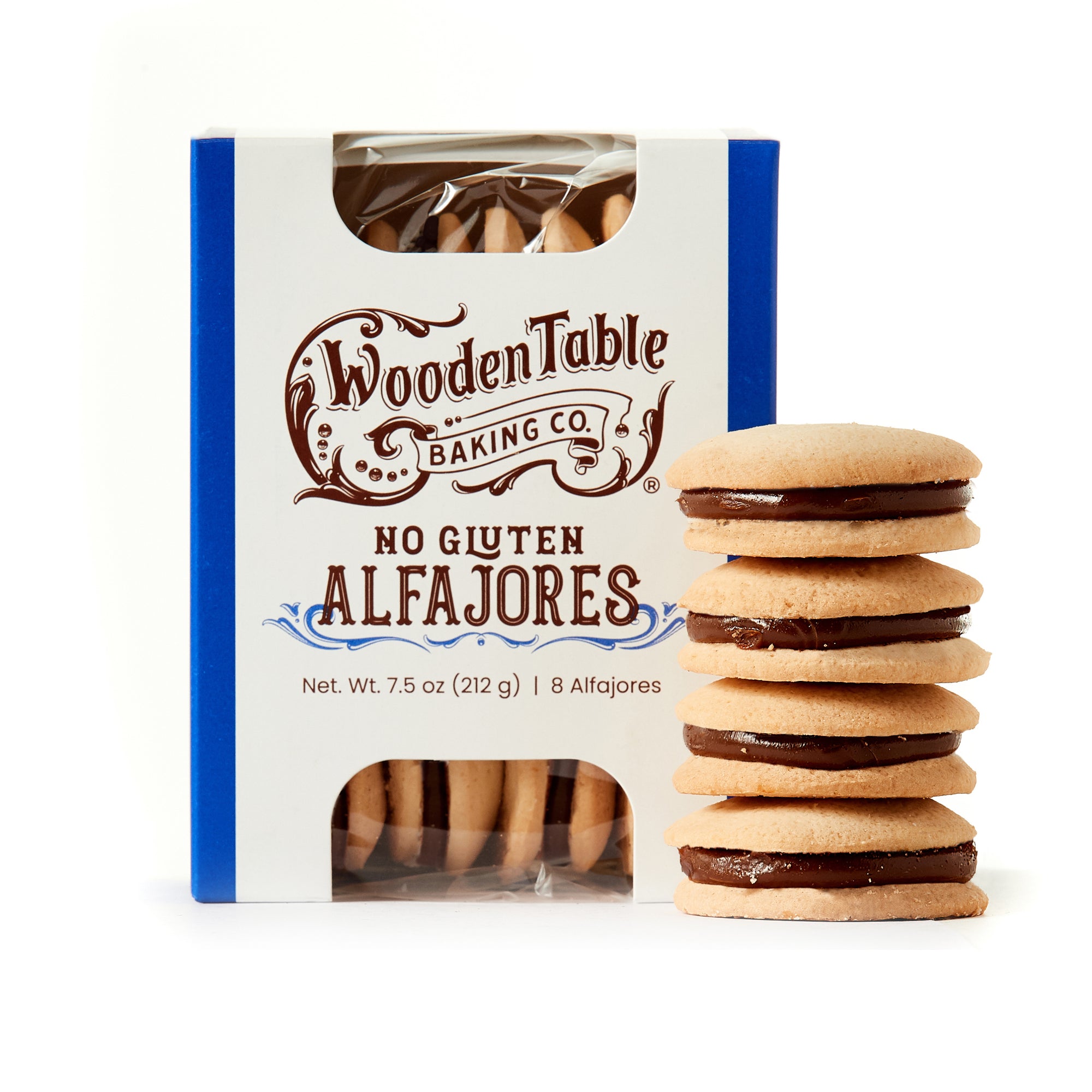  4 Traditional Gluten Free Alfajores in Packaging from Wooden Table Baking Company