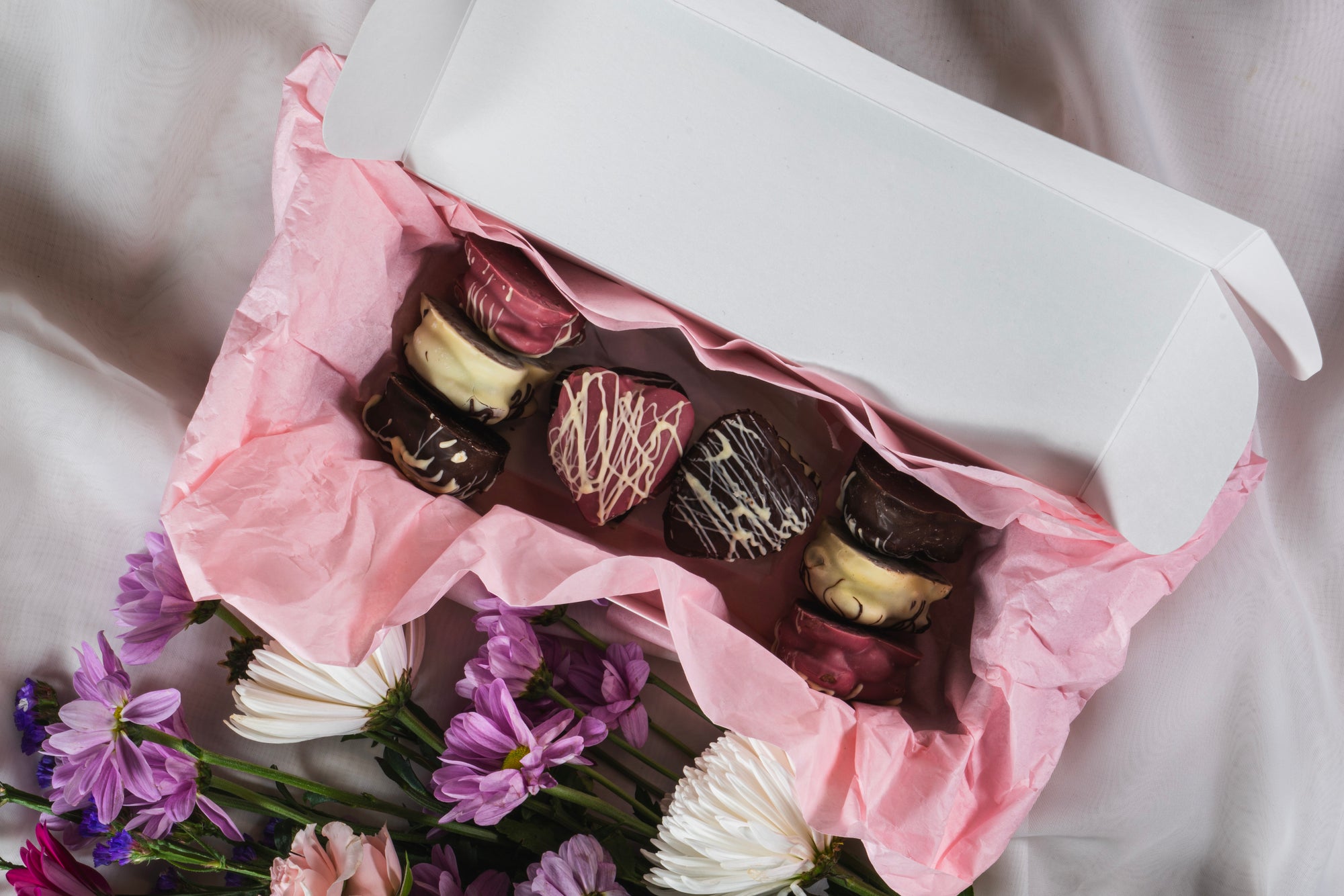 Mixed Heart shaped alfajores Wooden Table Baking Co.