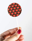 Dark chocolate lollipop with heart design