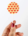 White chocolate lollipop with heart design