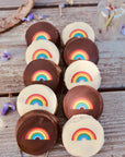 Rainbow Alfajores Cookie Box Wooden Table Baking Co.