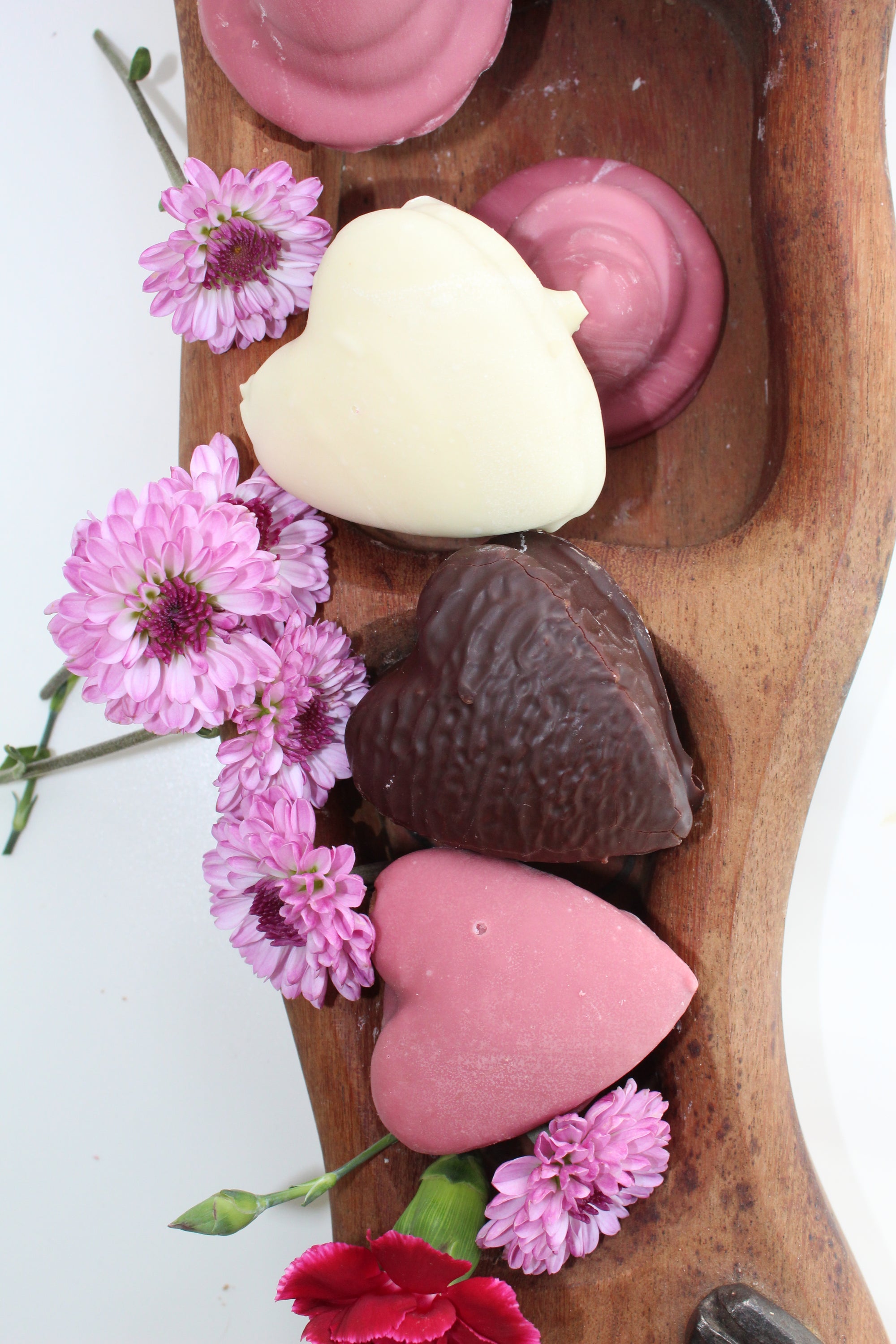 Mixed Heart shaped alfajores Wooden Table Baking Co.