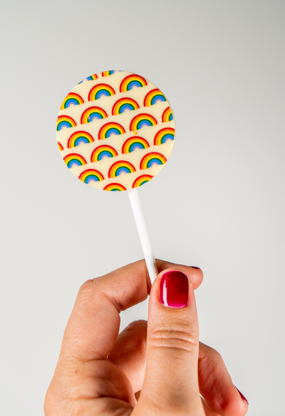Lollipop: Chocolate with Rainbows Wooden Table Baking Co.