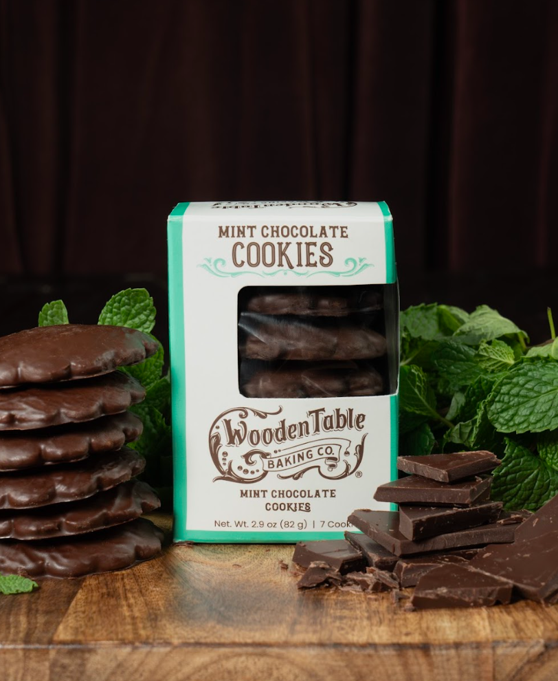 Mint Chocolate Dipped Cookies Wooden Table Baking Co.