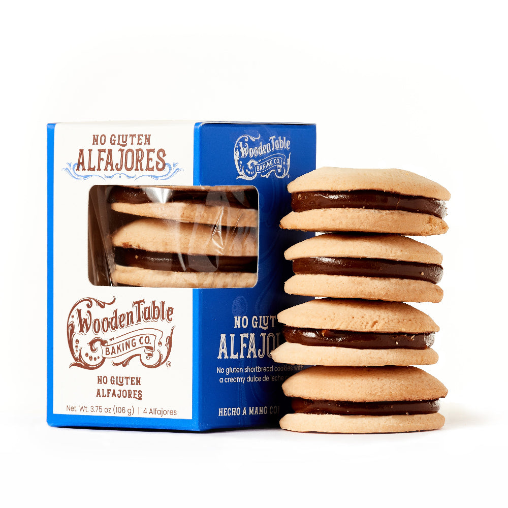 Traditional Alfajores No Gluten Case Wooden Table Baking Co.