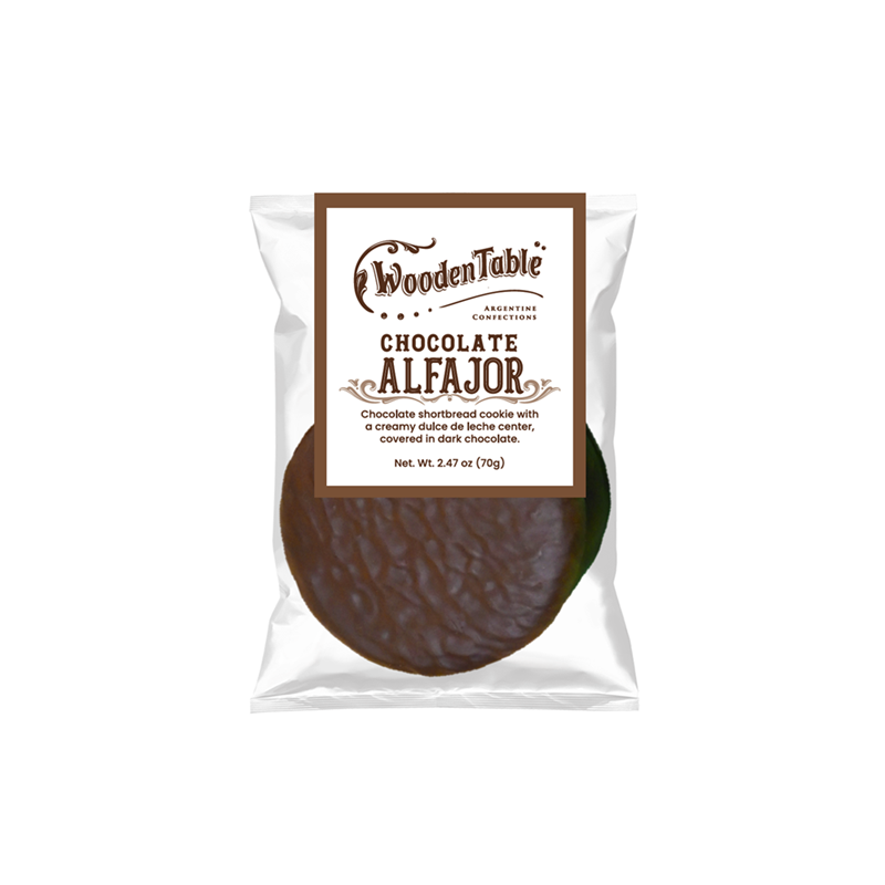 big dark chocolate alfajor individual