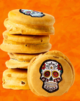 pumpkin alfajor with skull design