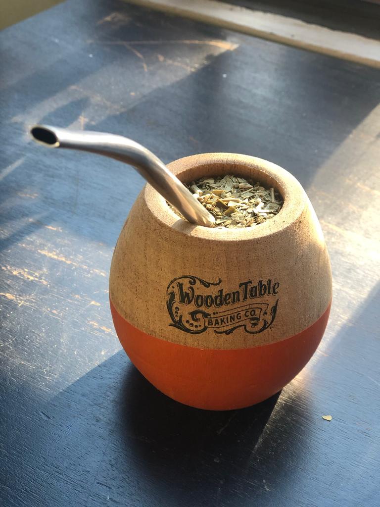 Yerba Mate Cup and Bombilla Wooden Table Baking Co.