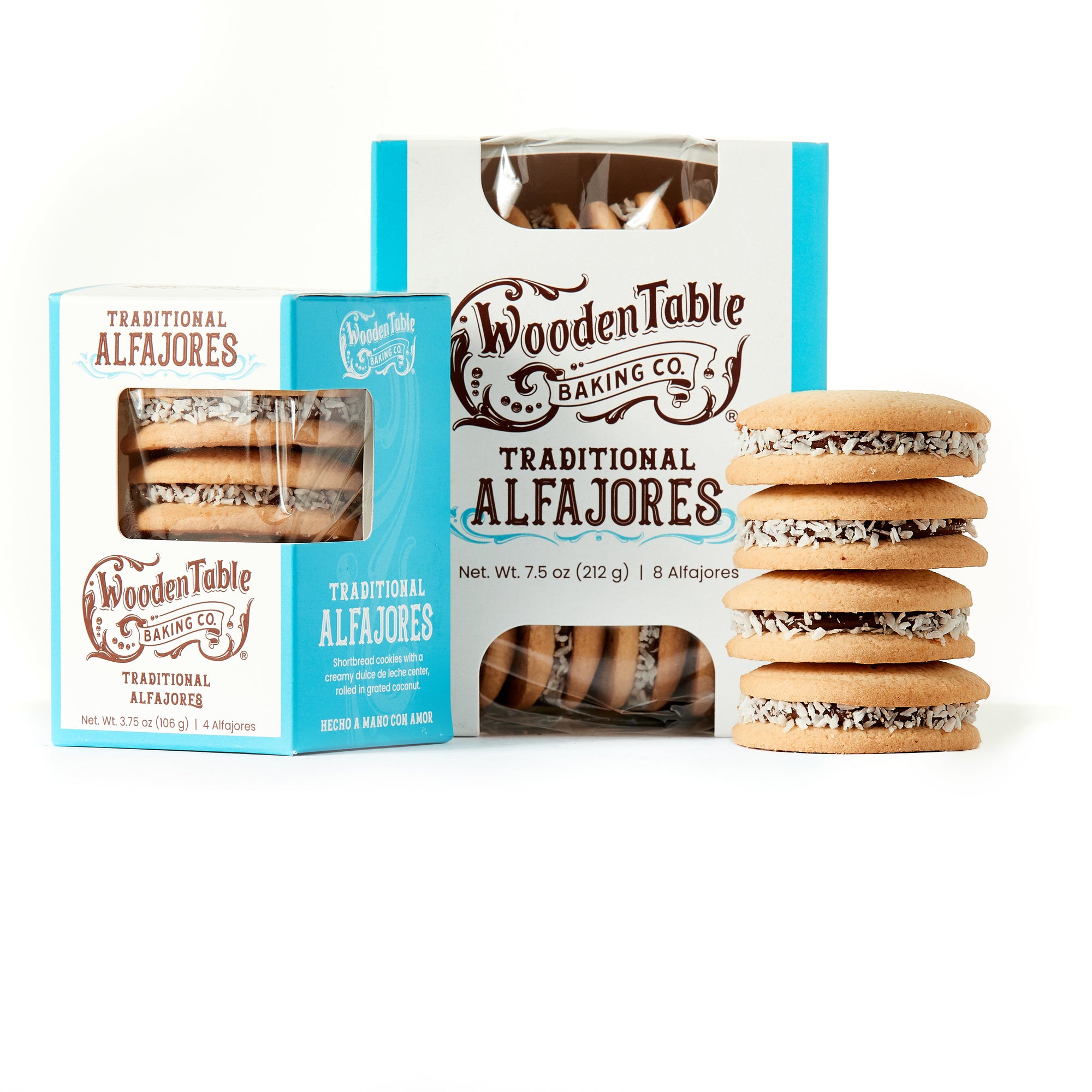 4 Traditional Alfajores in Packaging from Wooden Table Baking Company