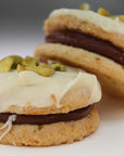 Pistachio White Chocolate alfajores Wooden Table Baking Co.