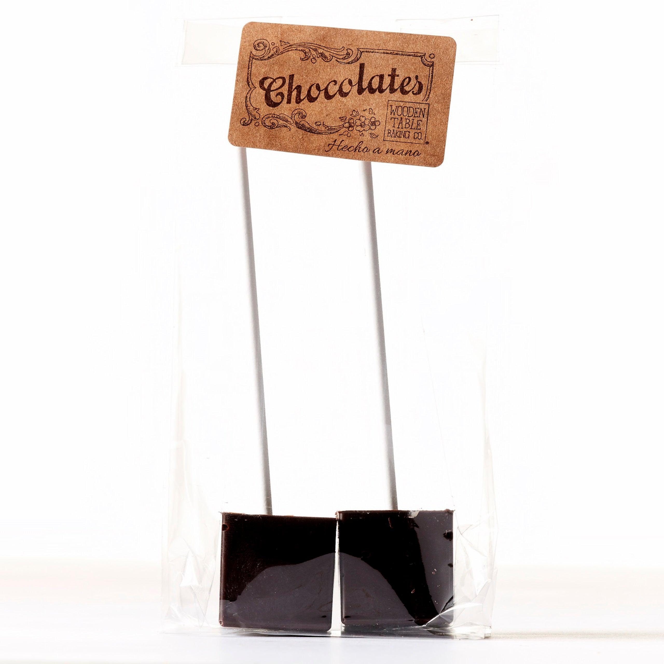 Hot Chocolate Stirrers: Dark Chocolate Wooden Table – Wooden