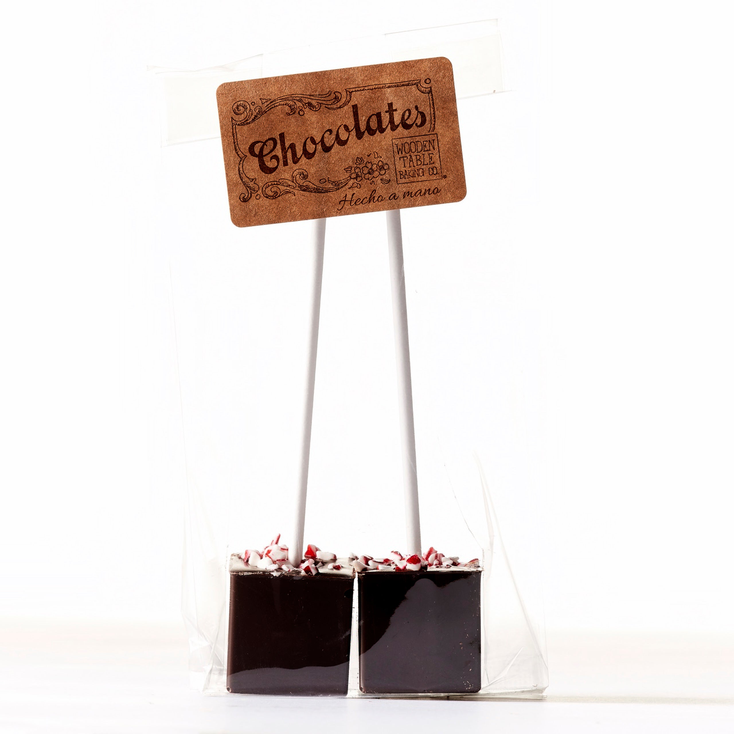 Hot Chocolate Stirrers: Dark Chocolate + Peppermint Wooden Table Baking Co.